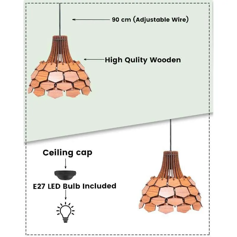 Bright Ideas Wooden Ceiling Lamp media 7