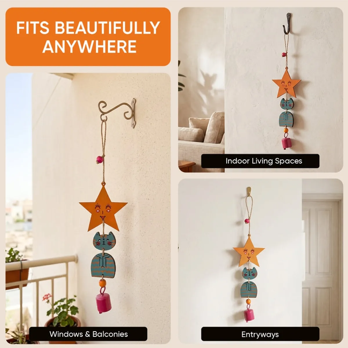 Turquoise Kitty Windchime - 13