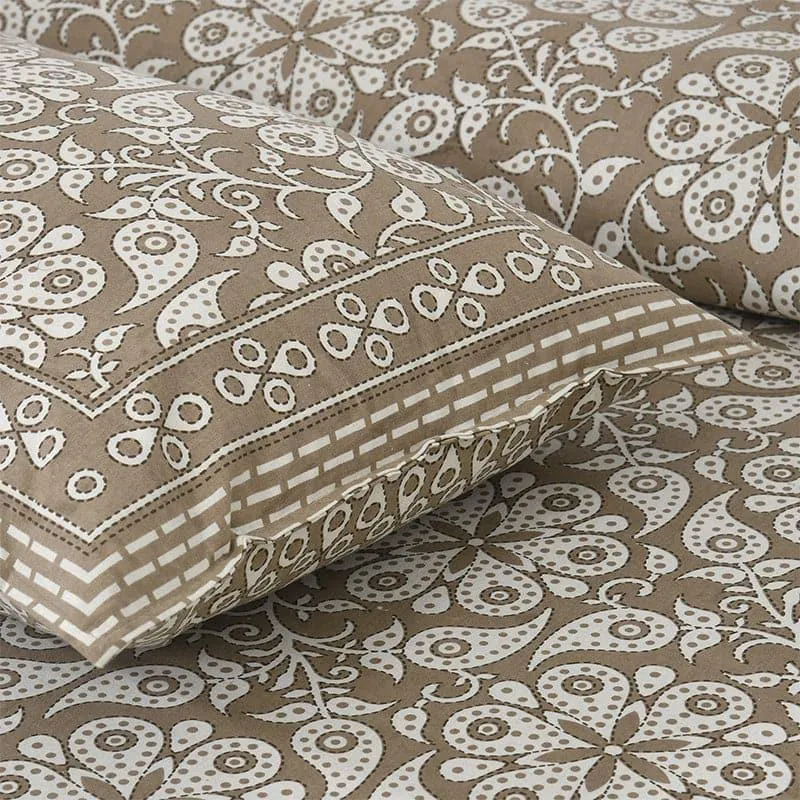 Seina Floral Cotton Bedsheet (Flint) - 160 TC media 5