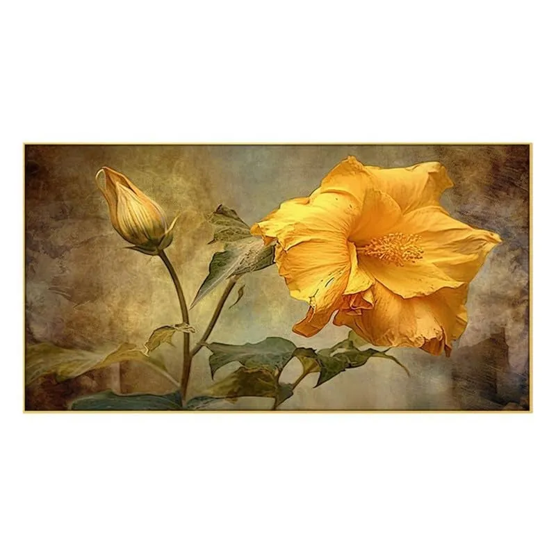 Sunlit Petal Canvas Wall Painting With Frame media 4