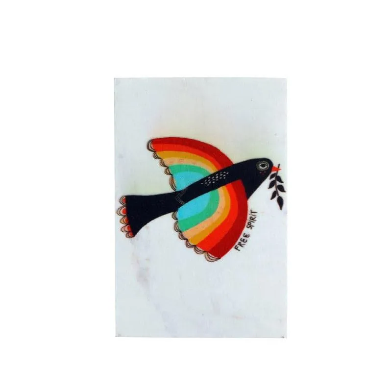 Rainbow Bird Marble Wall Accent media 3