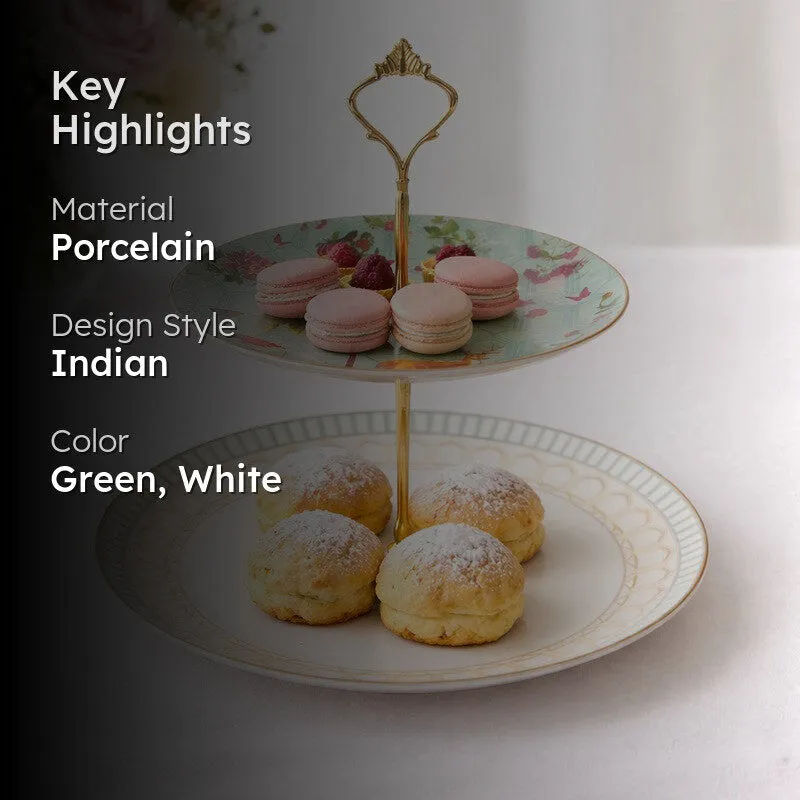 Royal Tier Cake Stand - Green,White media 2
