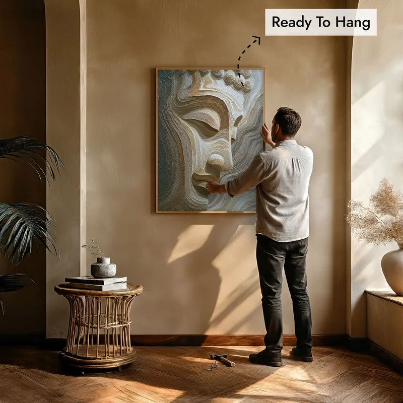 Buddha of Inner Peace Archival Paper Wall Painting With Brown Frame media 6
