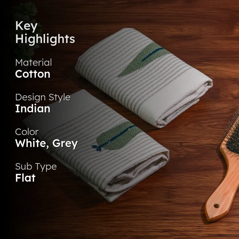 Jungle Fern Cotton Hand Towel (Grey) - Set Of Two media 2