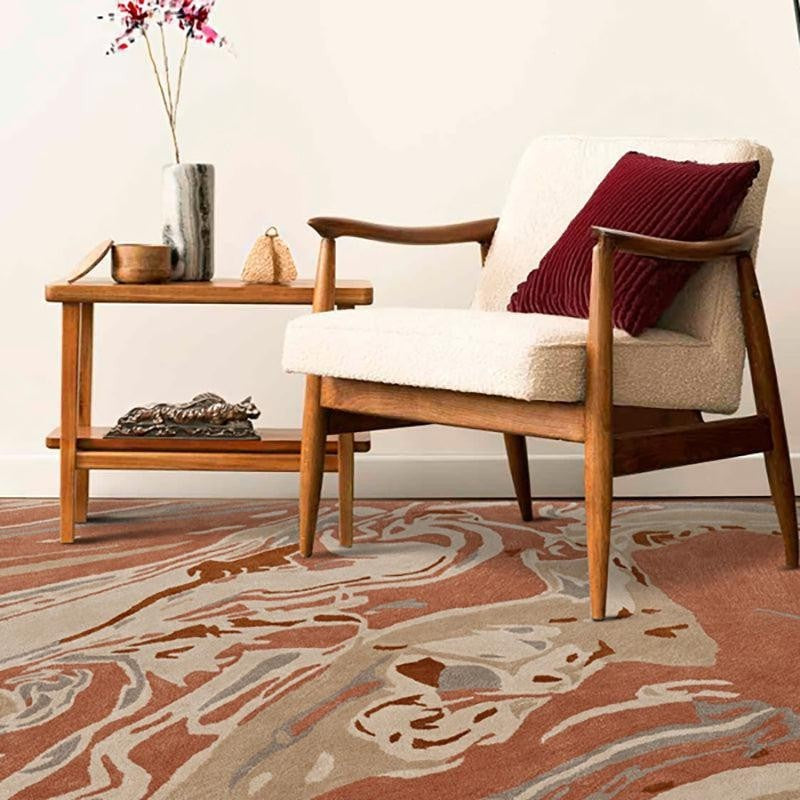 Ala Hand Tufted Abstract Wool & Nylon Carpet - Rust Brown media 3