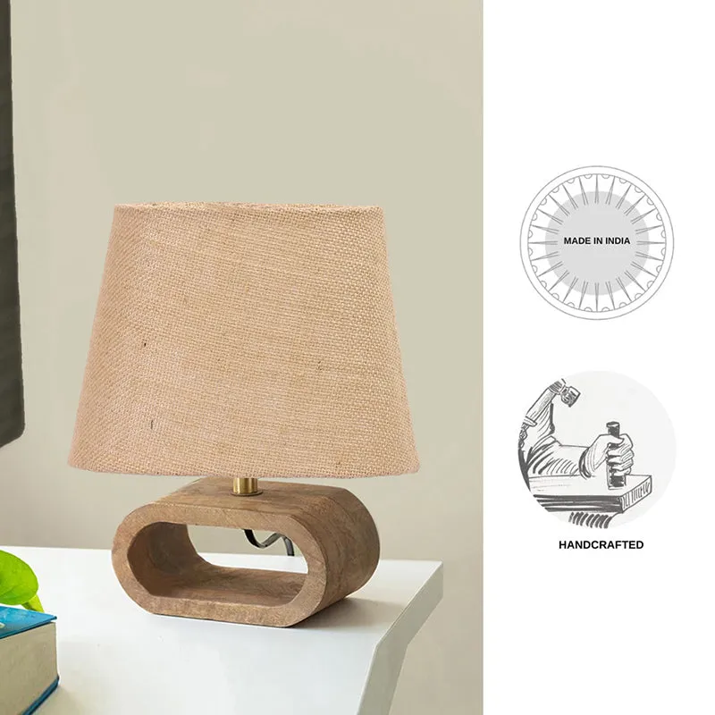 Ajna Wooden Table Lamp - Beige,Brown media 4
