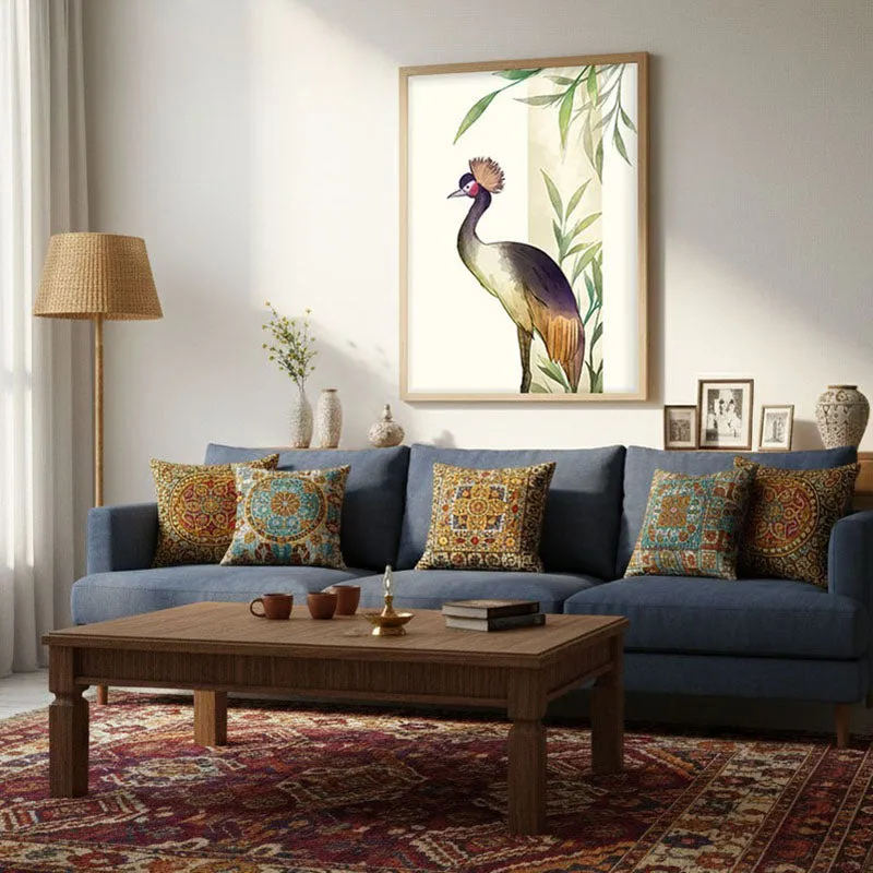 Tranquil Perch Botanical Archival Paper Wall Art - Natural Brown Frame media 4