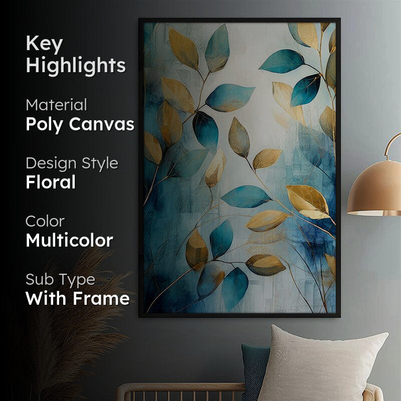Gilded Breeze Wall Painting With Frame media 2
