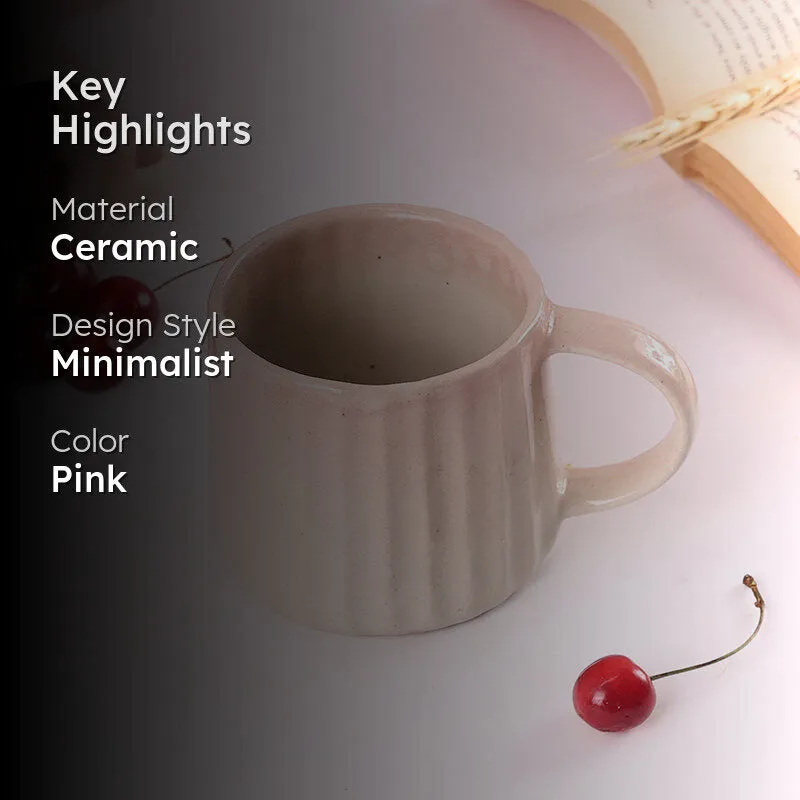 Mirella Ceramic Coffee Mug (250 mL) - Pink media 2