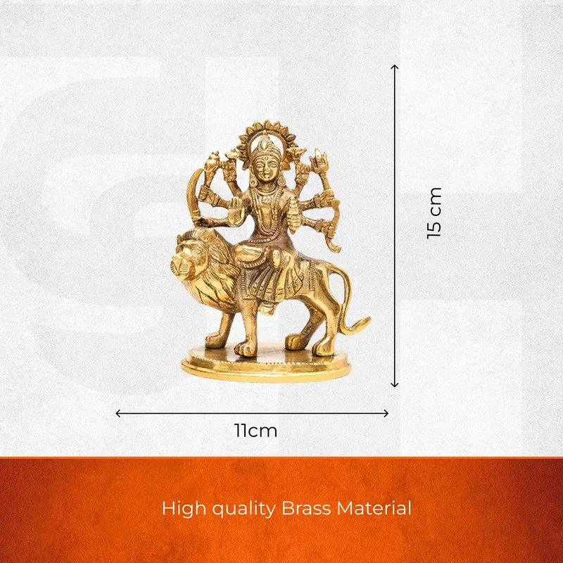 Goddess Durga Divine Brass Idol media 7