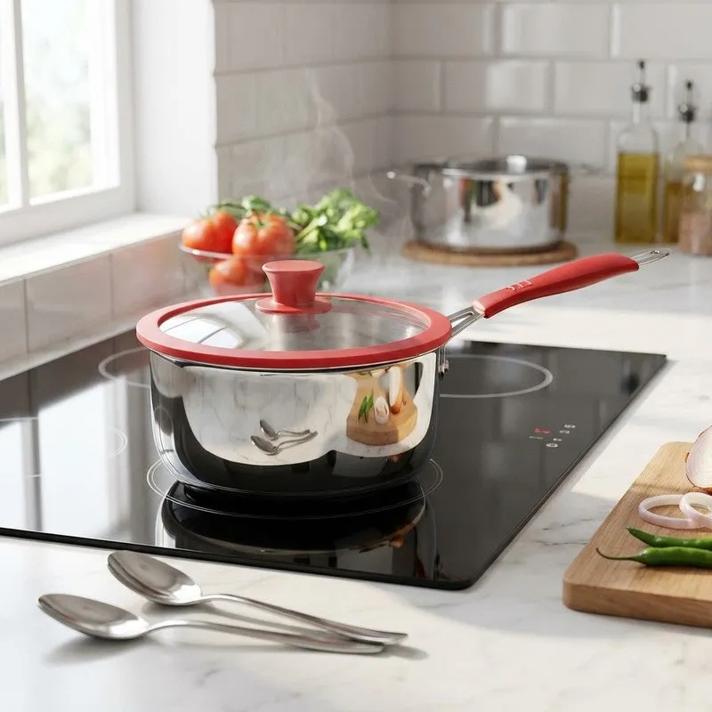 Salford Triply Saucepan with Lid (Red,Silver) - 1900 mL media 1
