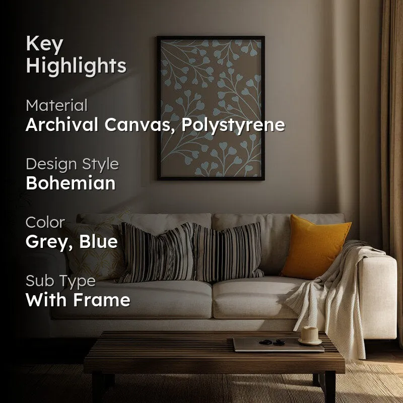 Tundra Bloom Canvas Wall Painting With Black Frame media 2
