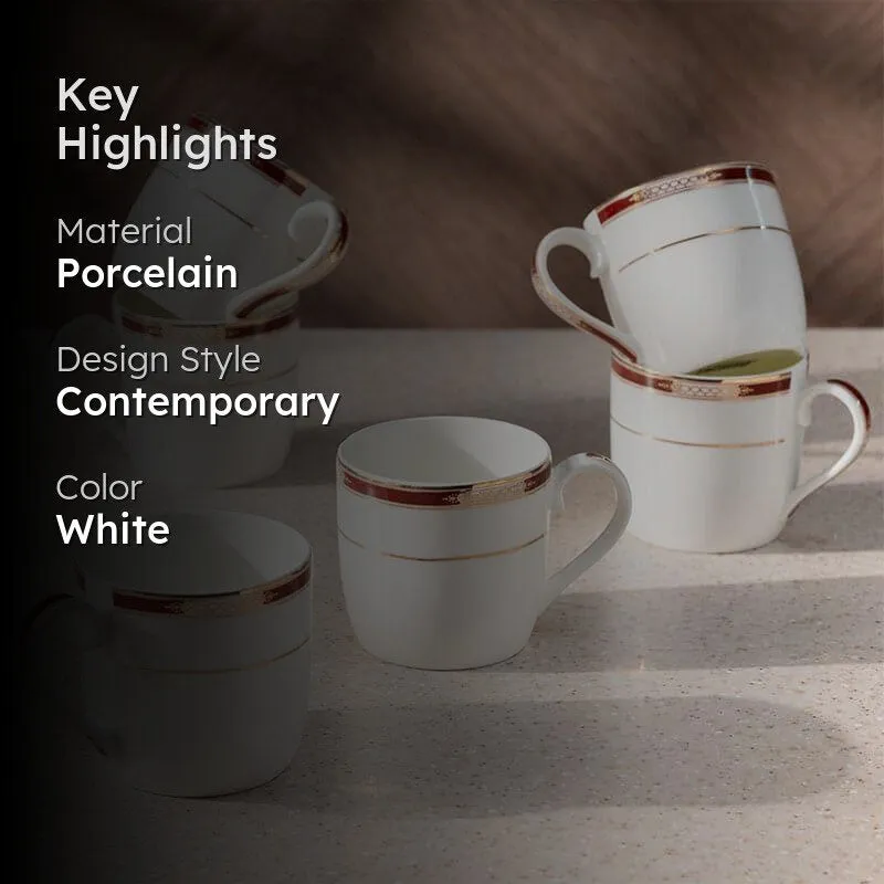 Ija Porcelain Tea Cup (200 mL Each) - Set of Six media 2