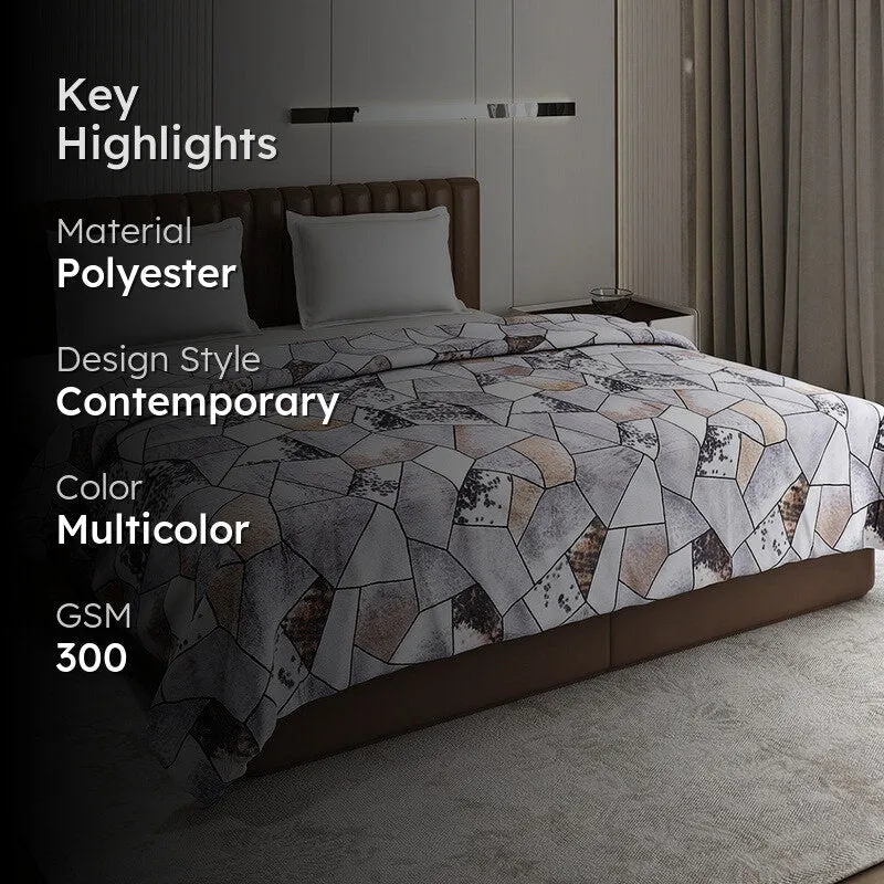 Monte Carlo Artesio Geometric Print Polyester Blanket (Multicolor) - 300 GSM media 2