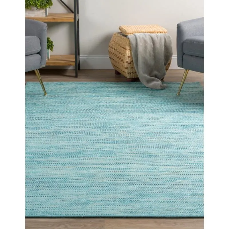 Lasumi Hand Woven Wool Rug - Teal media 6
