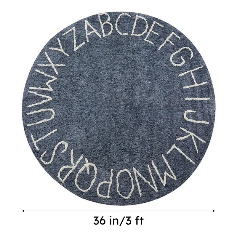 Alphabetica Tufted Cotton Area Rug - Blue media 8