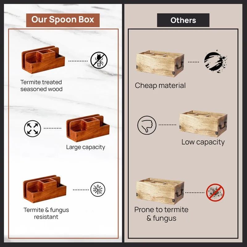 Oakra Wooden Cutlery Holder media 6