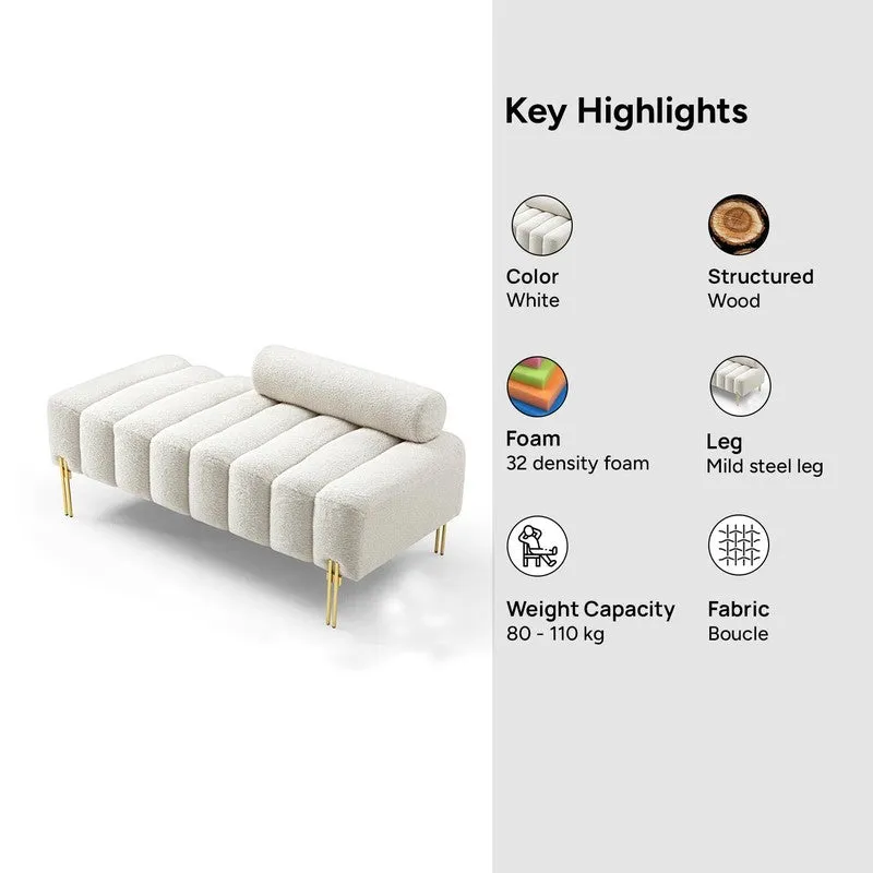 Victoria Fabric & Metal Bench - White media 5