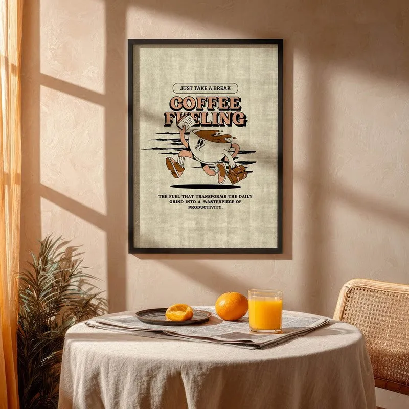 CoffeeRun Archival Canvas Wall Art - Black media 4
