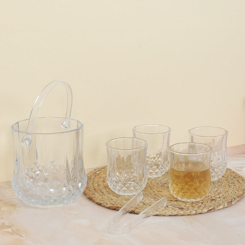 Lado 1000 ML Ice Bucket With 200 ML Glass And Tong - Six Piece Set media 4