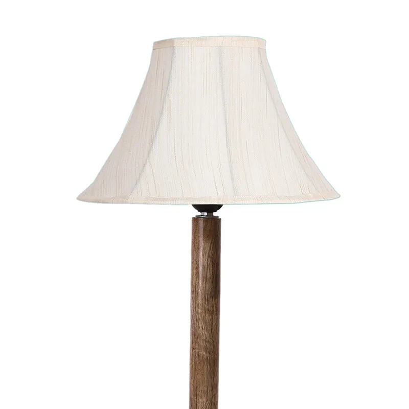 Craft Beam Table Lamp With Wooden Base - White,Brown media 6