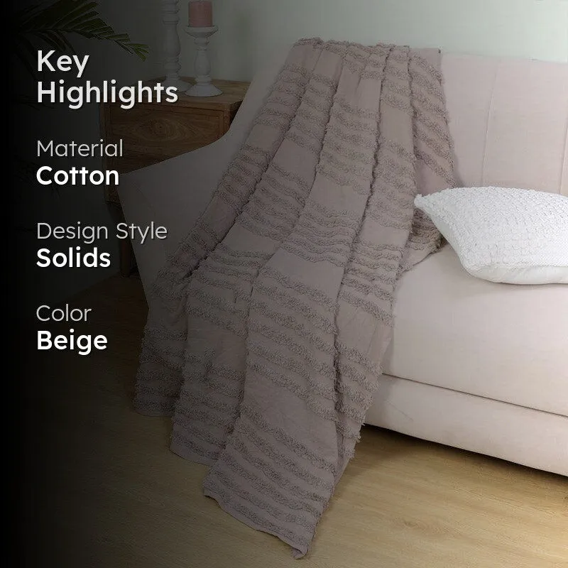 Nishtha Cotton Throw - Beige media 2
