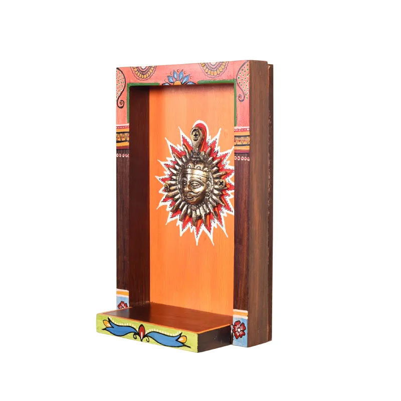 Brass Surya Dev II Wooden Wall Accent media 6
