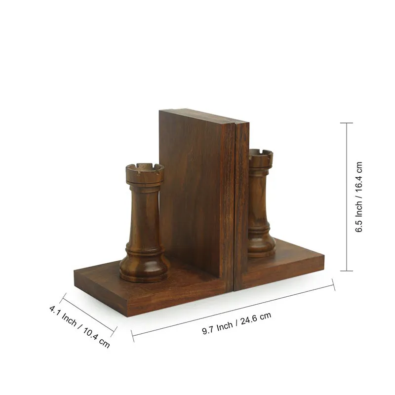 Shatranj Sheesham Wood Book End - Set Of Two media 5