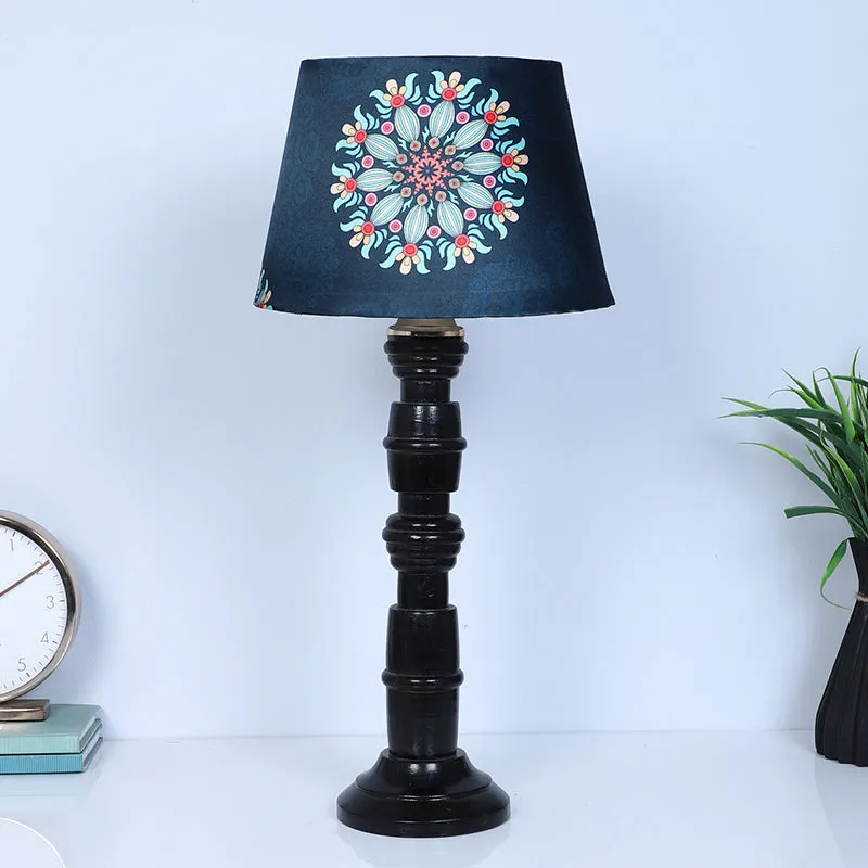 Toile Kente Printed Mango Wood Table Lamp - Multicolor media 3