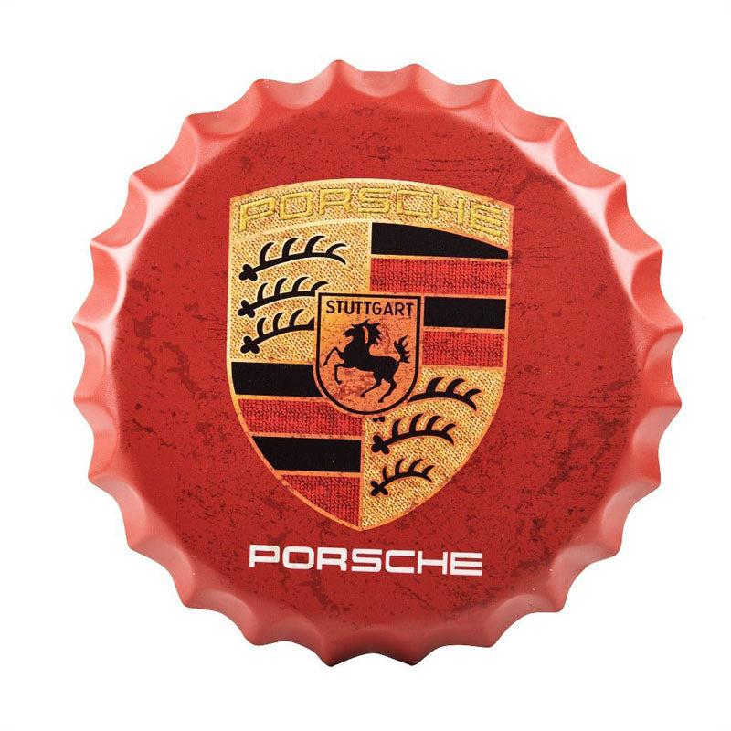 Porsche Bottle Cap Metal Wall Accent media 3