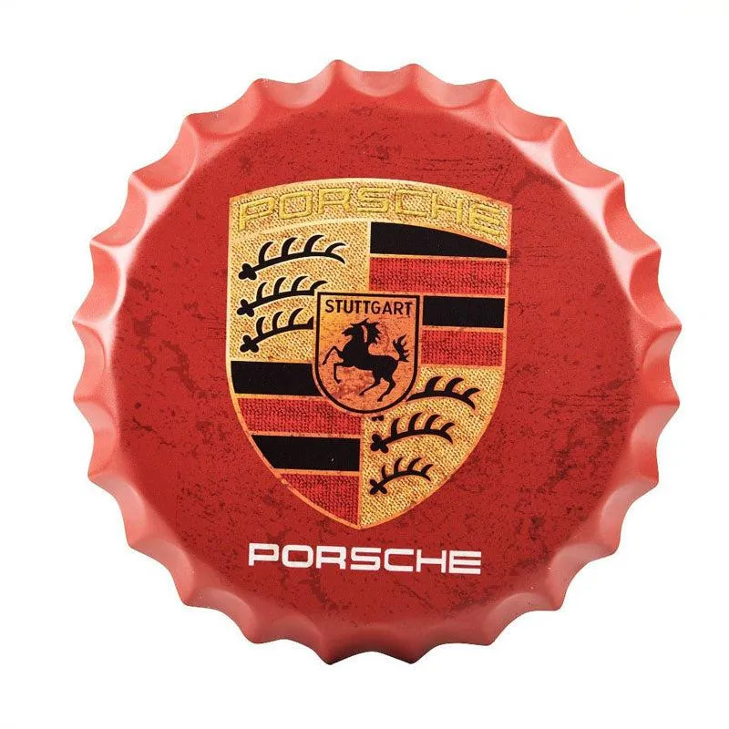 Porsche Bottle Cap Metal Wall Accent media 3