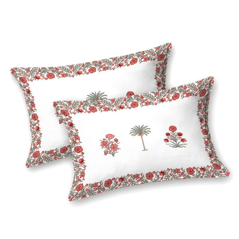 Rang Style Cotton Bedsheet (Red,Green,White) - 120 TC media 4