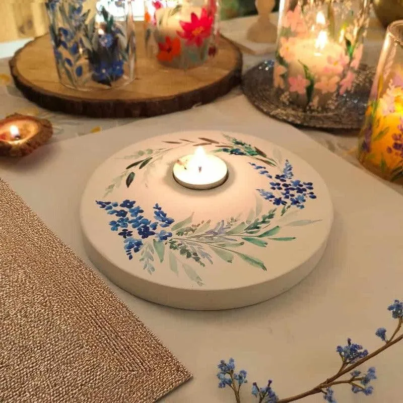 Lavenda Flora Handpainted Tealight Candle Holder media 3