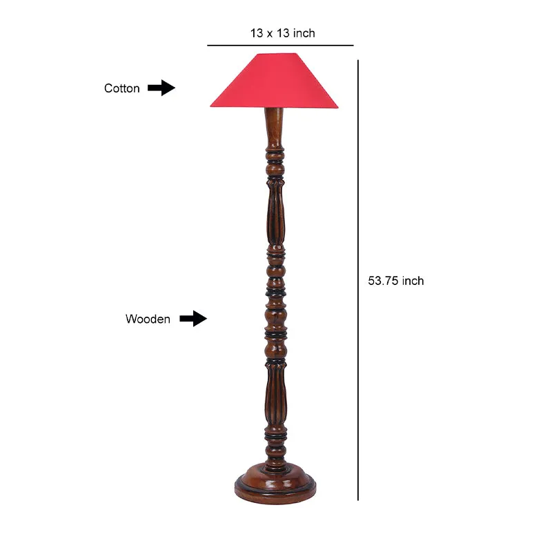 Krida Vintage Wooden Floor Lamp - Red media 5