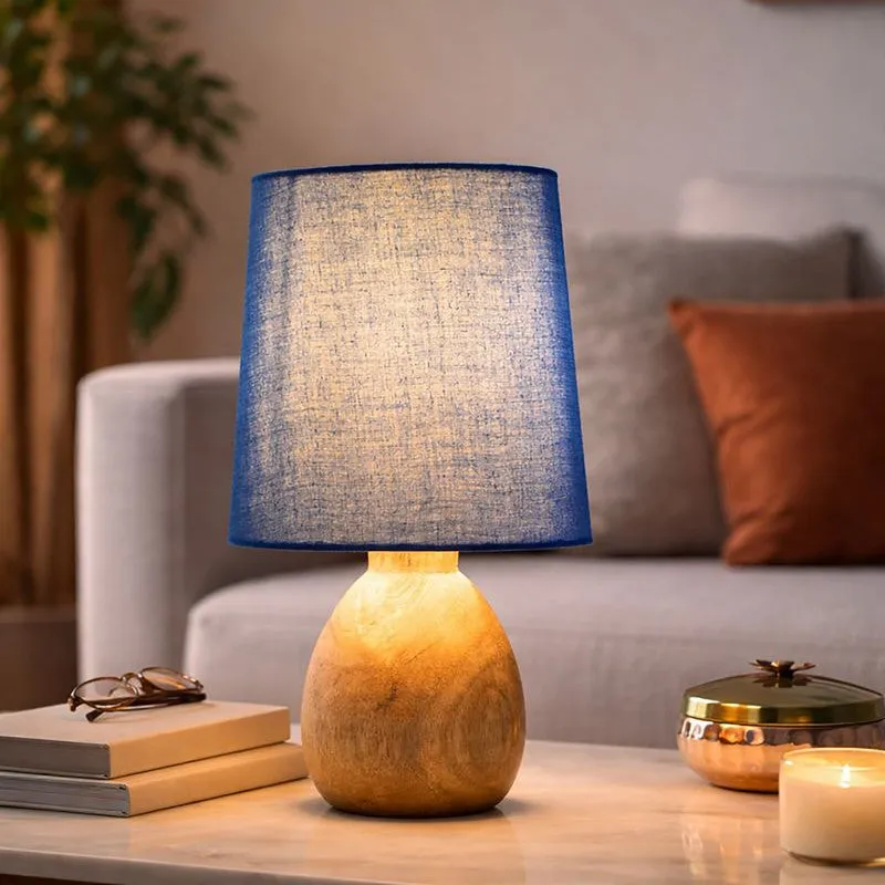 PureVista Wooden Table Lamp - Blue media 3