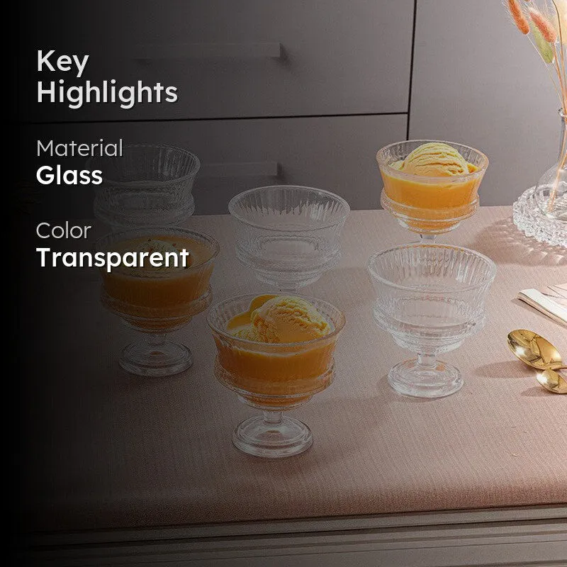 Celestine Elegant Glass Dessert Cups - Set Of Six media 2