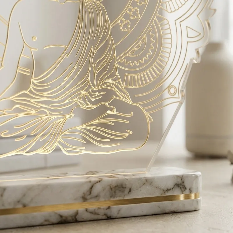 Blissfully Buddha Acrylic Table Lamp - Transparent media 4
