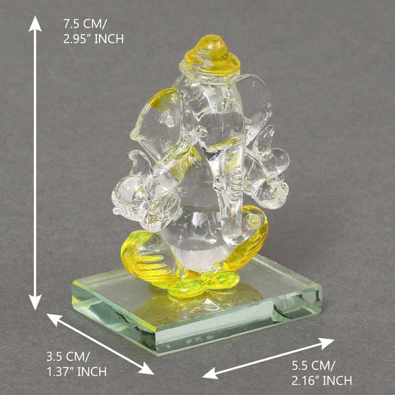 Crystal Ganesha Showpiece - Yellow media 5