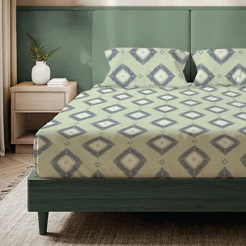 Urban Lines Geometric Cotton Bedsheets (Grey) - 200 TC media 3