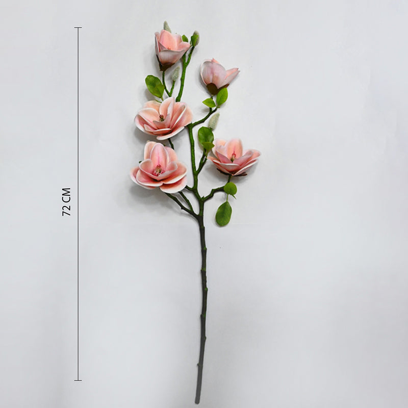 Artificial Magnolia Flower Stick - Pink media 6