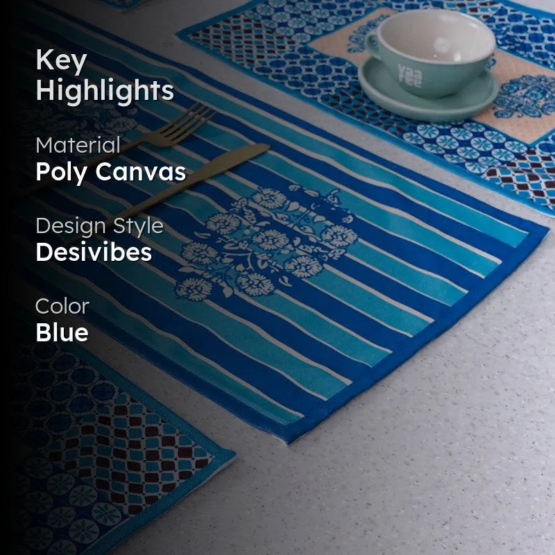 Indigo Imal Table Runner & Placemat - Seven Piece Set media 2
