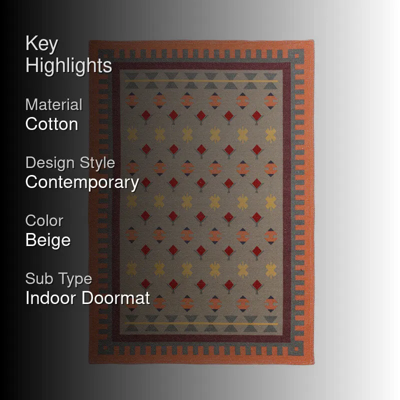 Velora Cotton Door Mats - Beige media 2