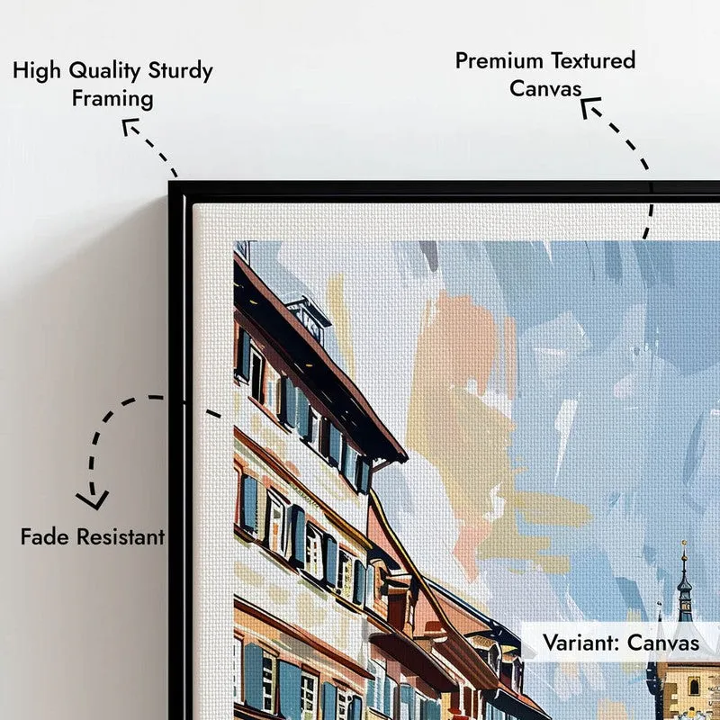 Vintage Frankfurt Framed Canvas Wall Painting media 7