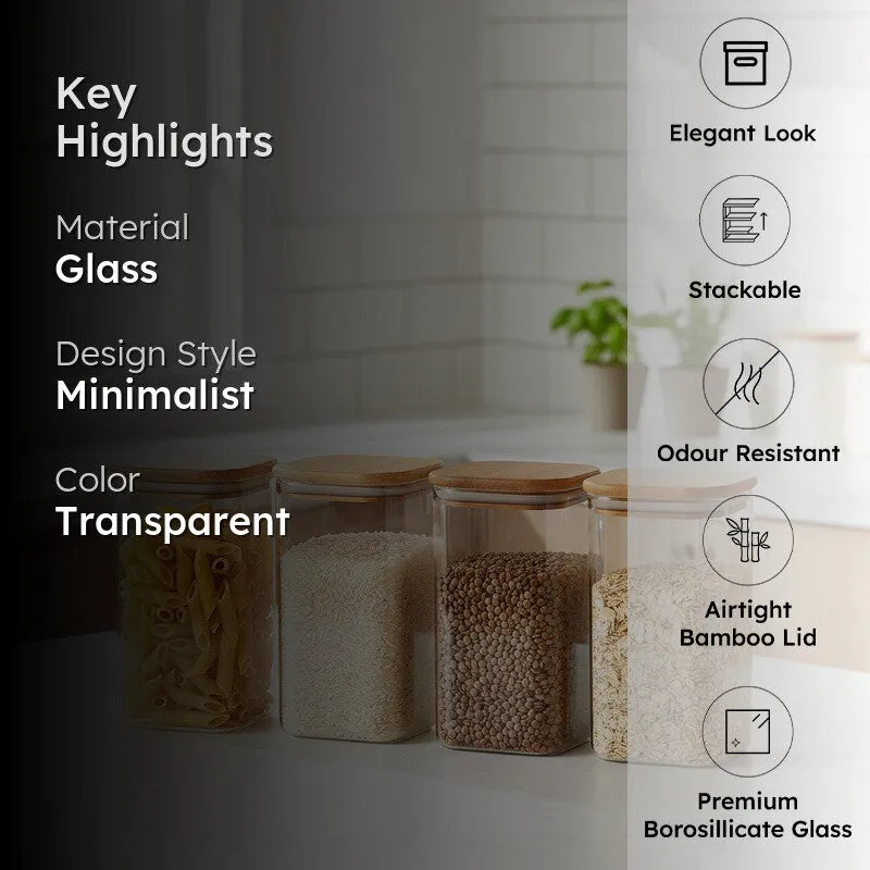 Jarso Glass Jar (1000 mL Each) - Set Of Four - 2
