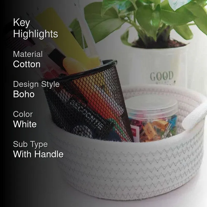 Pearly Cotton Storage Basket - Set Of Three media 2