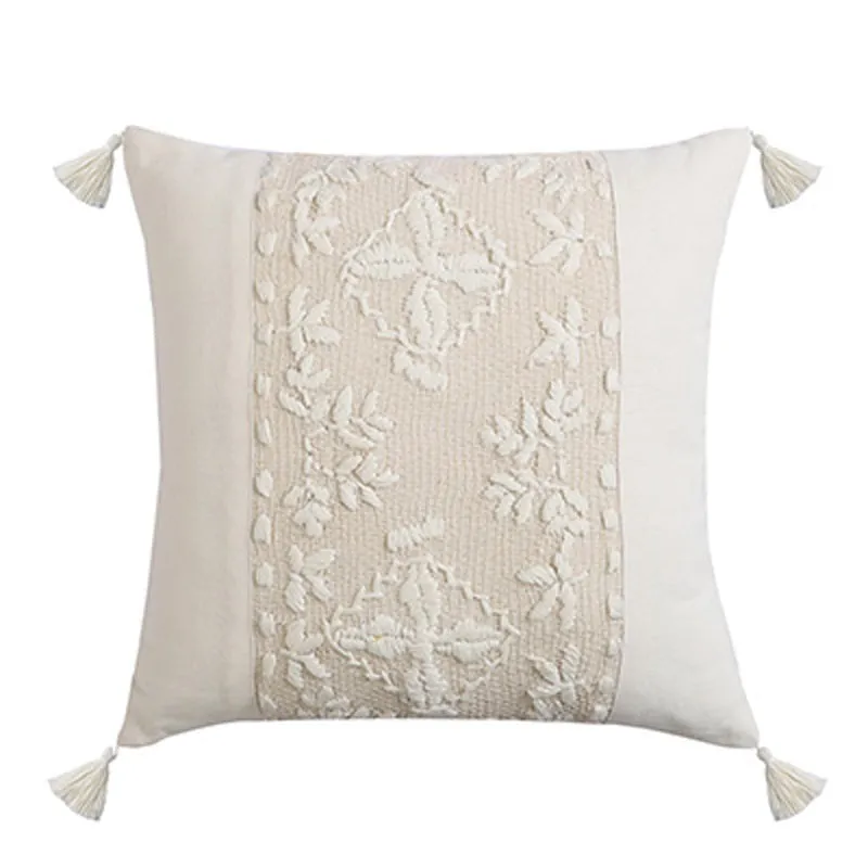 Tahitian Pearl Embroidered Cotton Cushion Cover - Set Of Two media 3