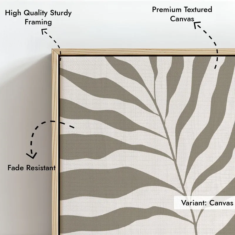Neutral Bloom Canvas Wall Painting With Brown Frame media 5