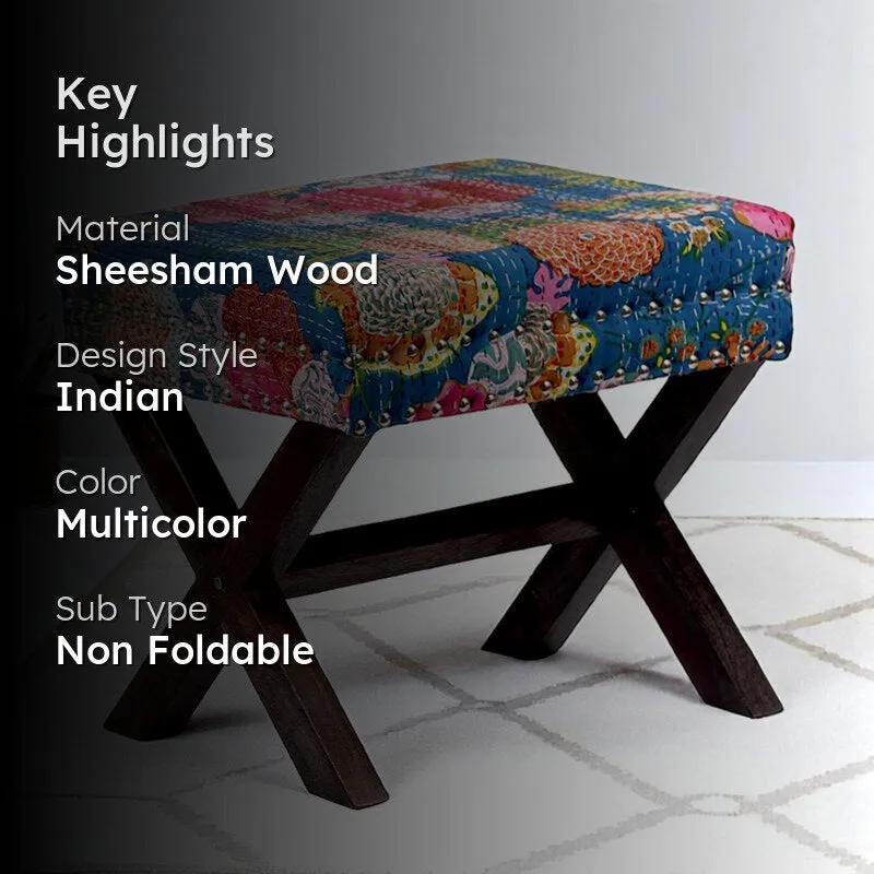Javro Sheesham Wooden Bench - Multicolor media 2