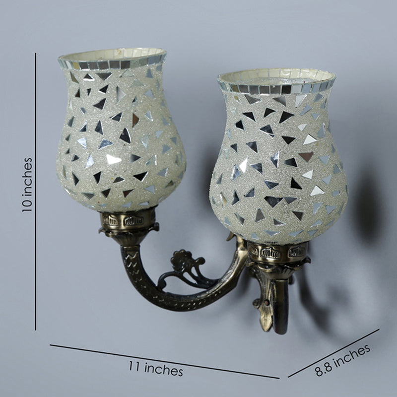 Asta Retro Mosaic Glass & Metal Wall Lamp media 4