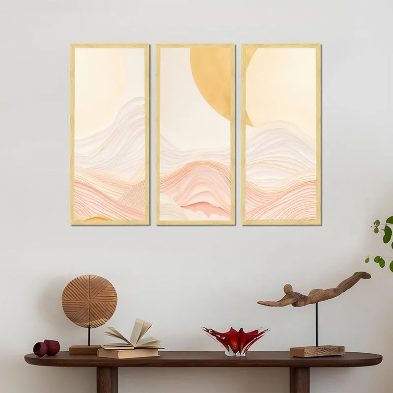 Wavy Hills Wall Painting - Set Of Three media 6